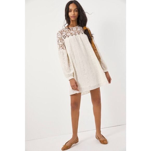 NEW Anthropologie Verb Pallavi Singhee Josephine Lace Shimmer Tunic Dress Large - Picture 1 of 8
